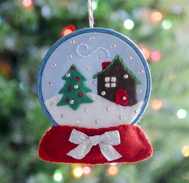Felt Snow Globe With Tiny House
