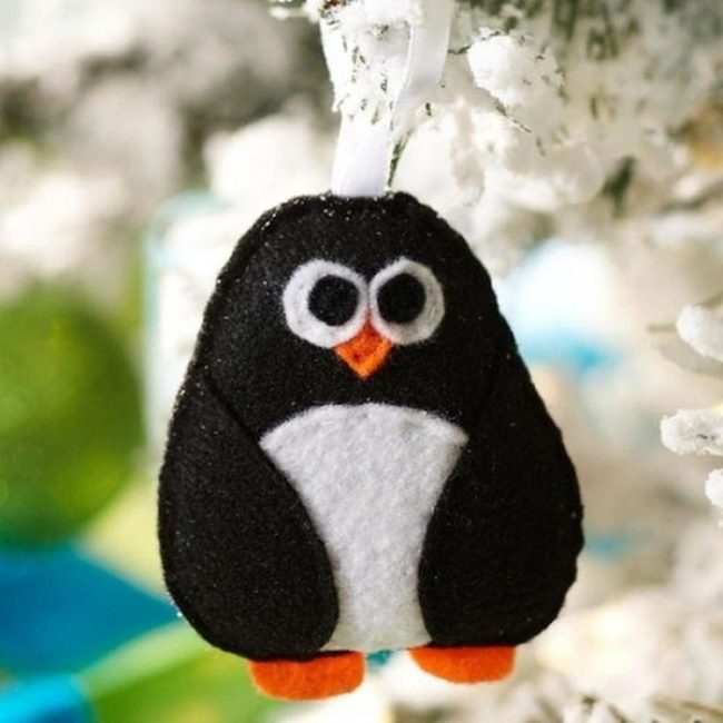 Felt Penguin Orange Feet