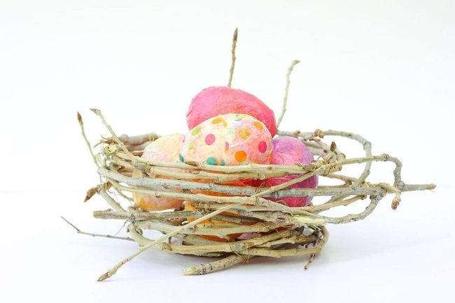 Speckled Eggs In Woven Twigs