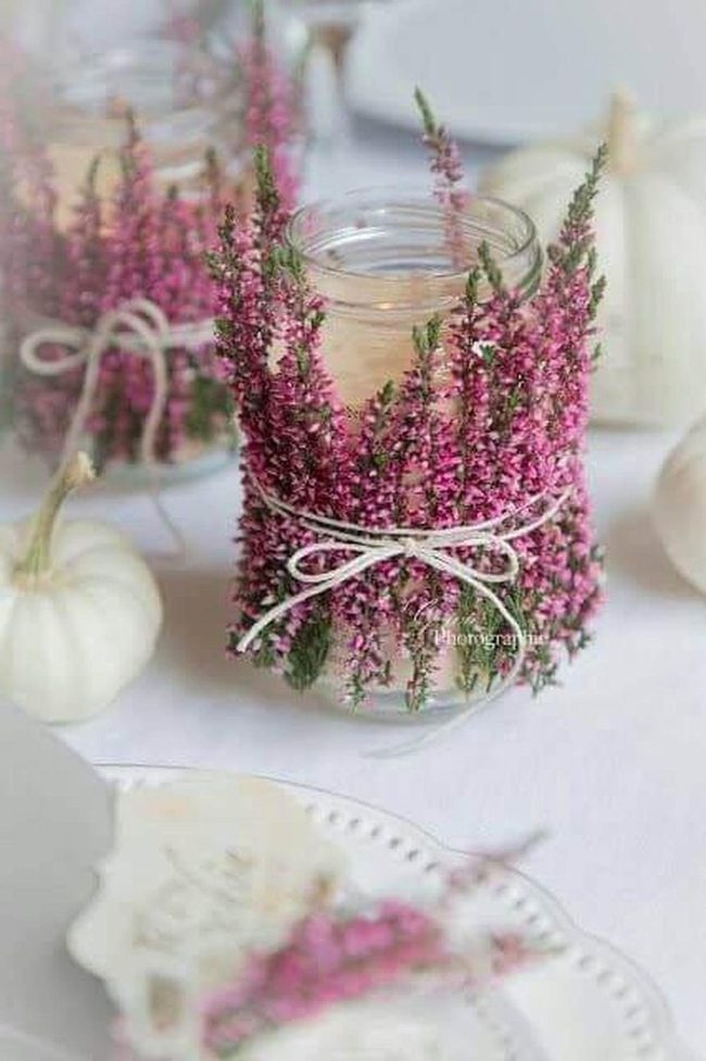 Heather Pink Jar Centerpiece