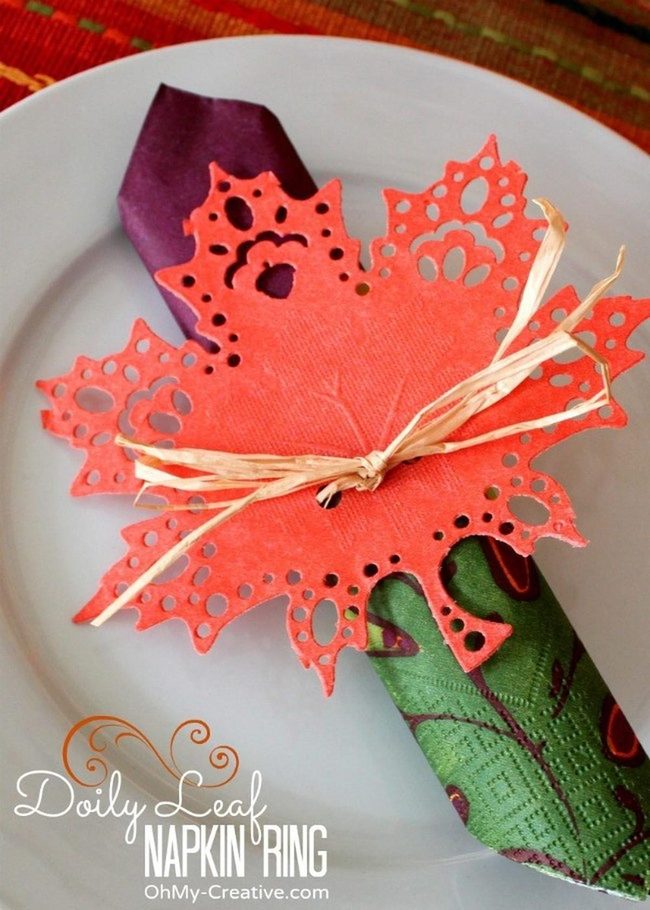 Green And Purple Leaf Table Setting
