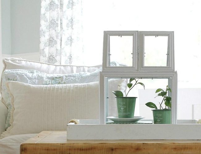 Pale Blue Sunlit Living Room
