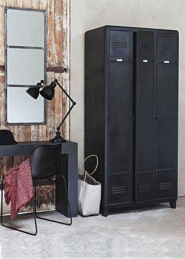 Dark Metal Lockers Industrial Workshop