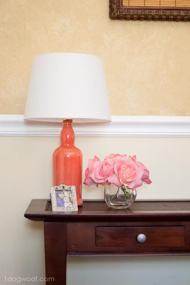 Painted Wine Bottle Lamp