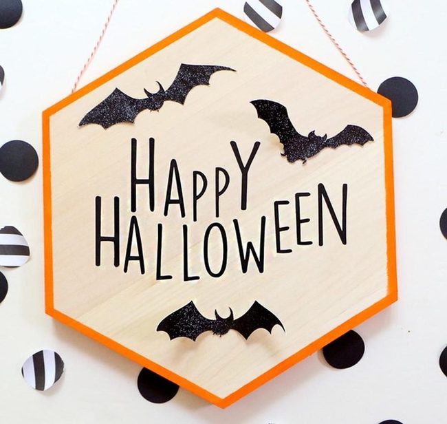 Black Bats Glitter Hexagon