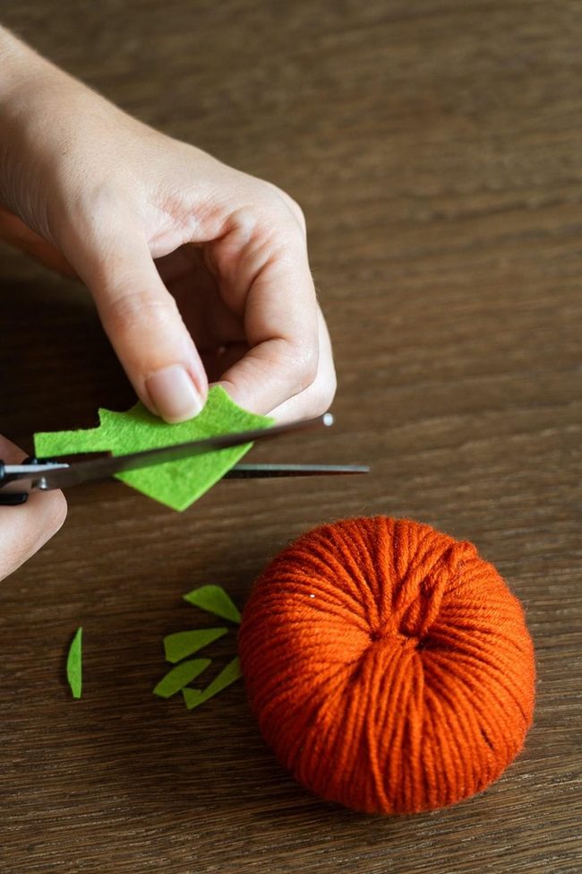 Green Yarn, Orange Dreams, Wood Table
