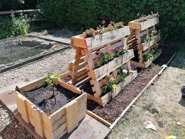 Upcycled Pallet Garden Beds