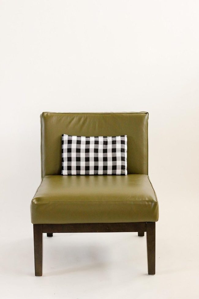 Olive Leather Modern Chair