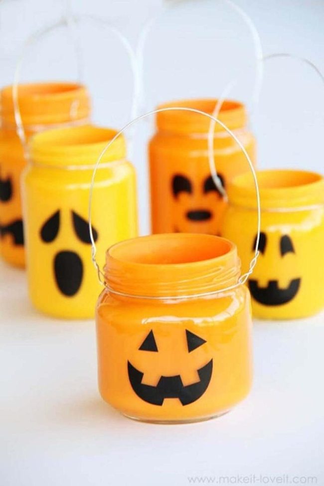 Glowing Pumpkin Vinyl Jars
