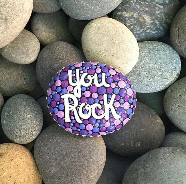 Purple Dots Stone Statement
