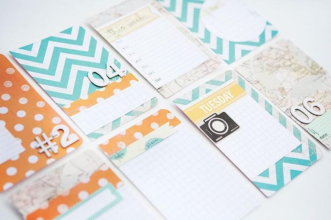 Teal And Orange Patterned Cards