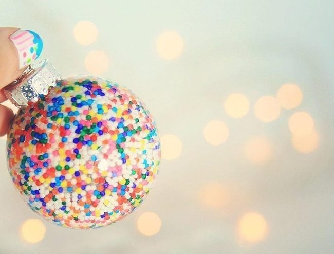 Colorful Sprinkle-Filled Glass Orbs