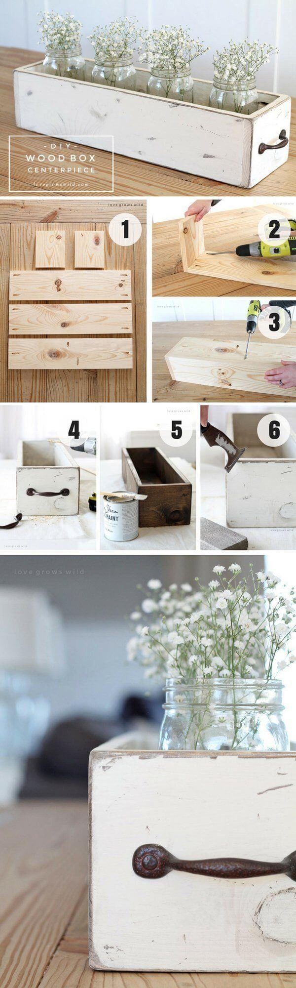Wooden Drawer Seasonal Centerpiece