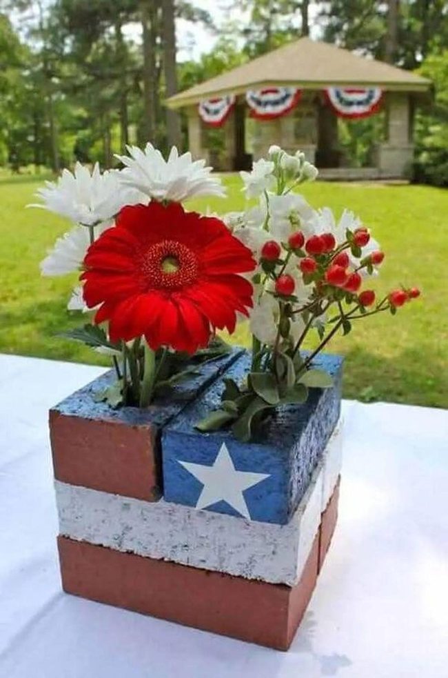 Red White And Green Planter