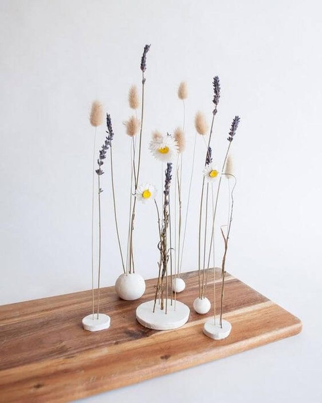 Dried Blooms Geometric Wooden Display