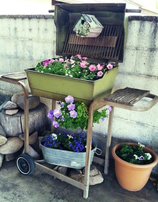 Rusted Metal Flower Vessel