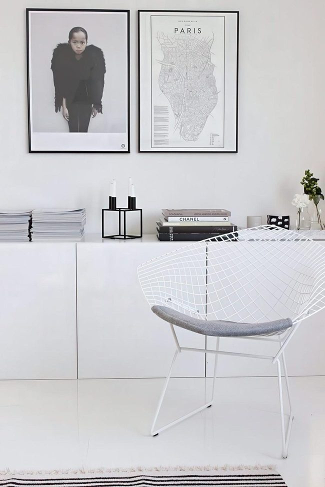 White Minimalism With Green Life