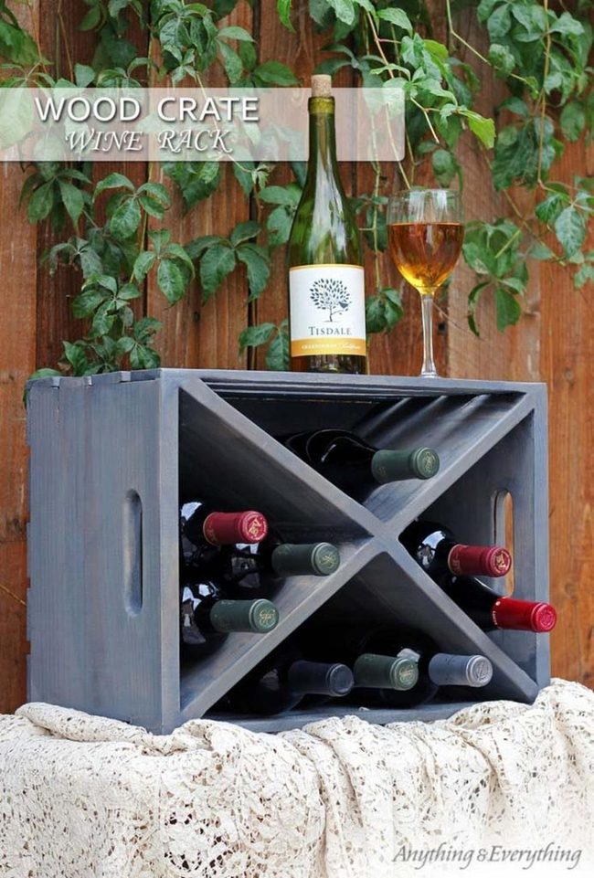 Weathered Wood Wine Crates