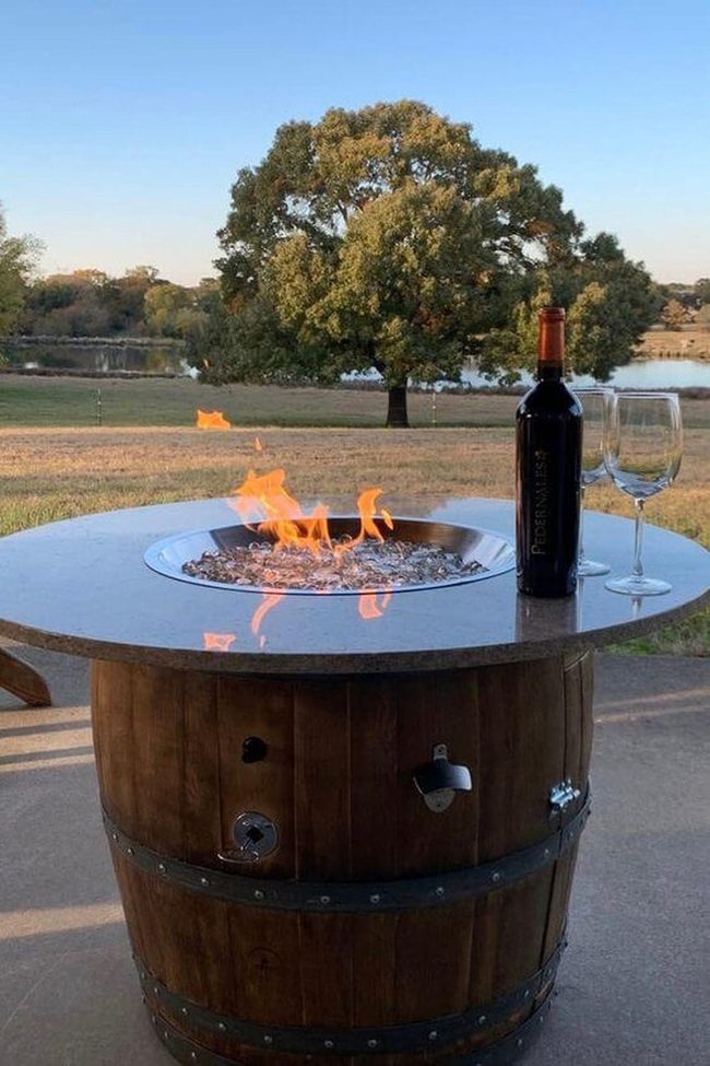 Whiskey Barrel Fire Pit Circle