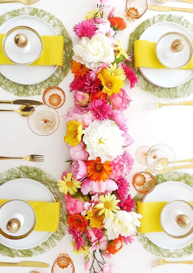 Cascading Florals With Gold Accents