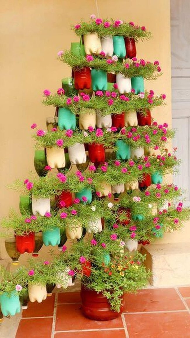 Colorful Bottle Tower Garden