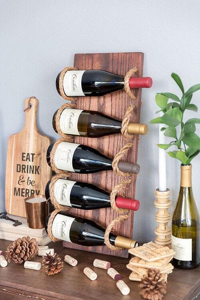 Natural Wood Wine Wall