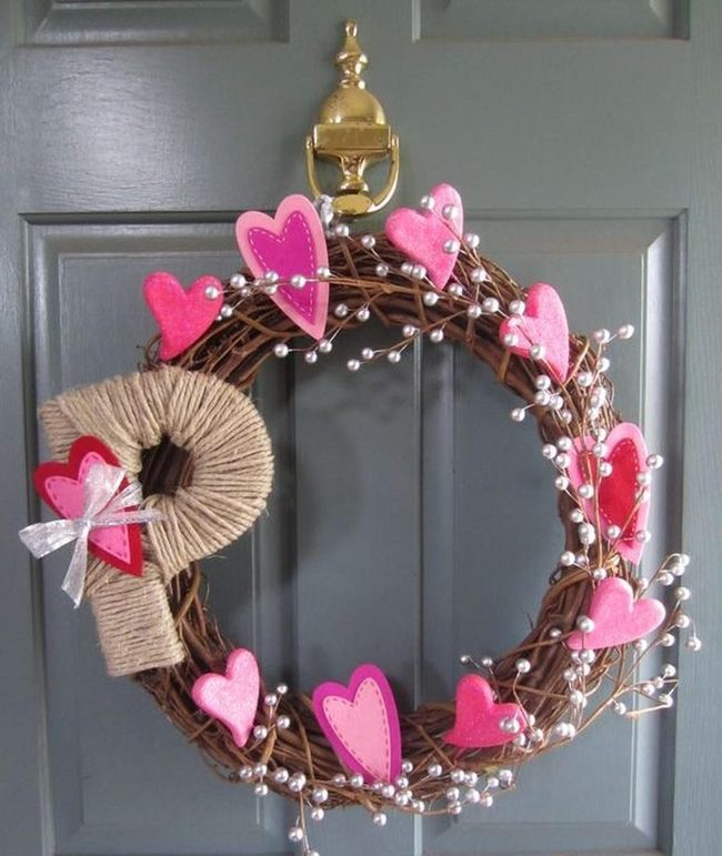 Gray Door Wreath With Twine Numbers
