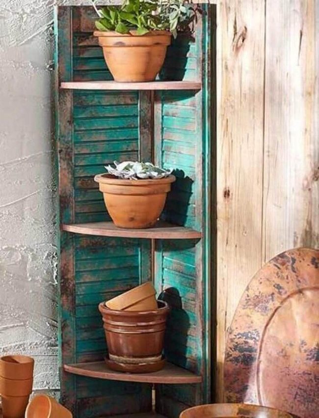 Weathered Shutters Green Garden