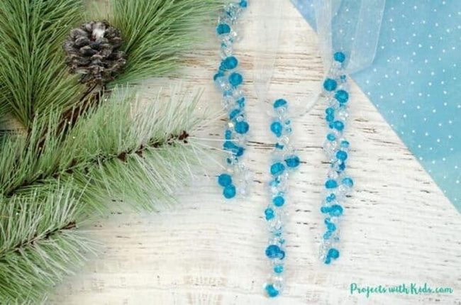 Frosted Bead Icicle Drops