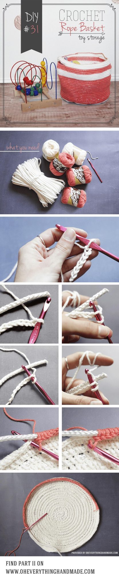 Coral Rope Crochet Storage