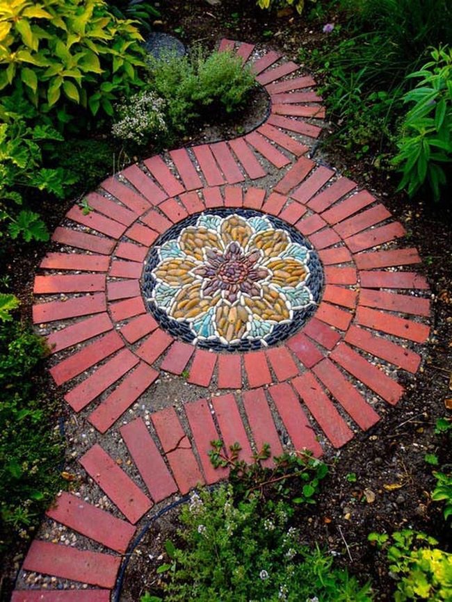Earthy Brick Garden Pathways