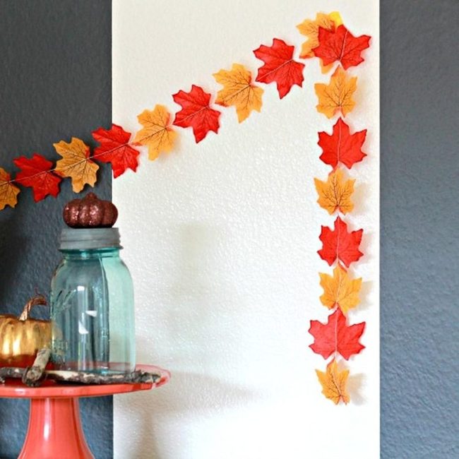 Orange Leaf Garland Fall Corner