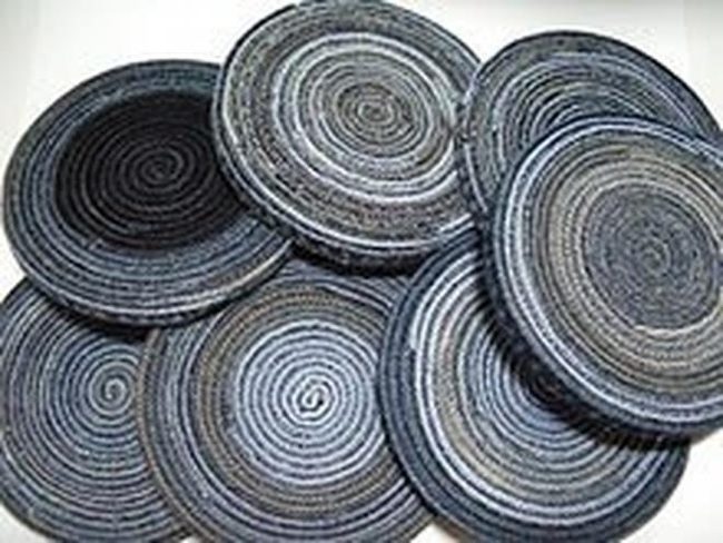 Gray Spiral Woven Coasters