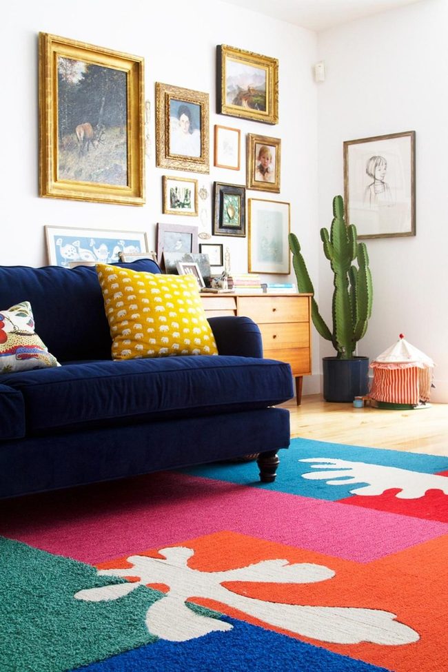 Colorful Geometric Rug Focal Point