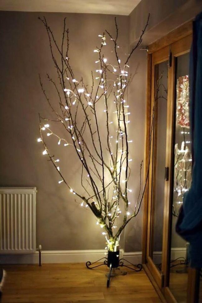 Glowing Branches With Warm Lights