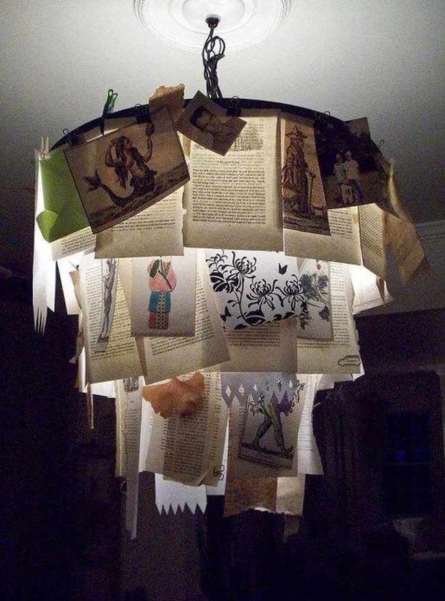 Vintage Pages Pendant Light
