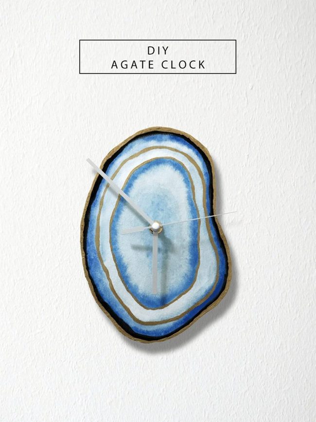 Blue Agate Wall Clock