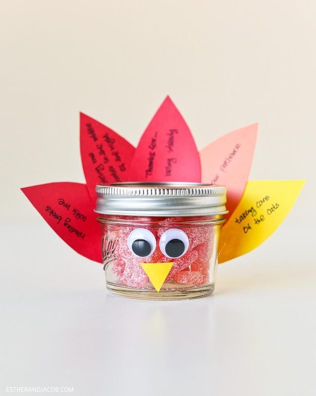 Red Paper Feather Jar