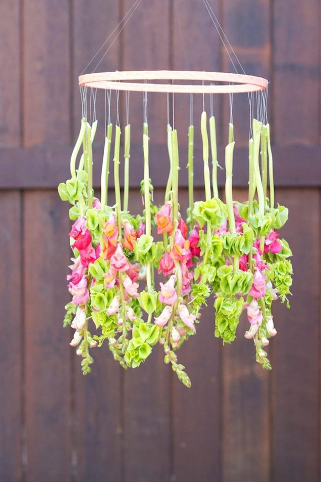 Coral Petals On Wooden Hoops