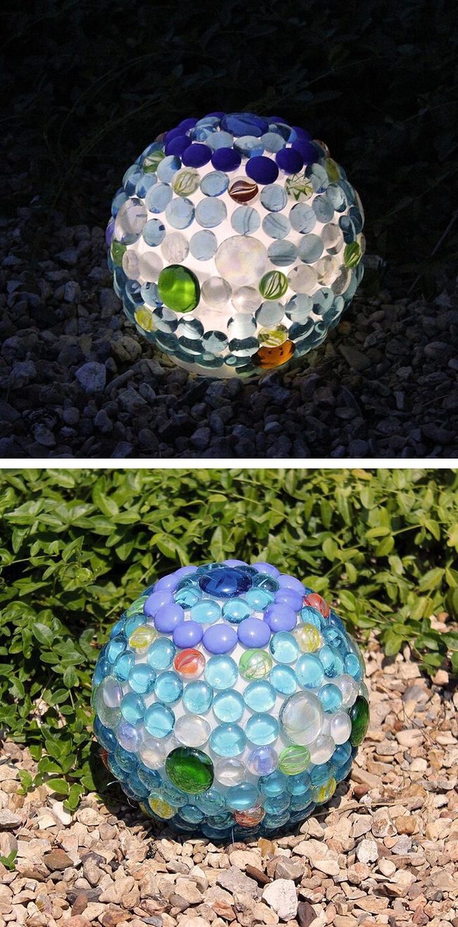 Luminous Glass Spheres At Dusk