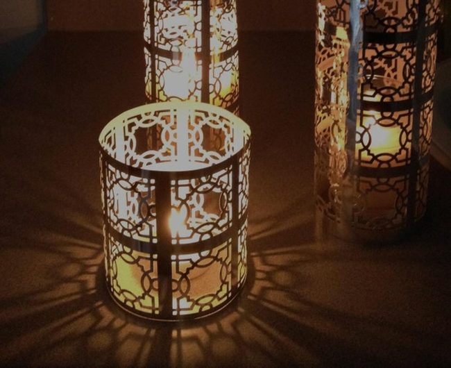 Pierced Metal Candlelight Shadows