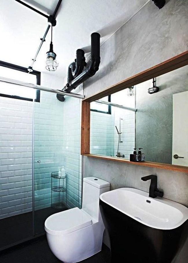 Black And White Bathroom Statement