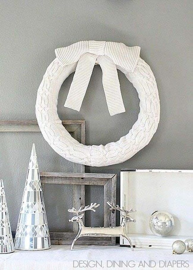 Recycled Knit Wreath Statement