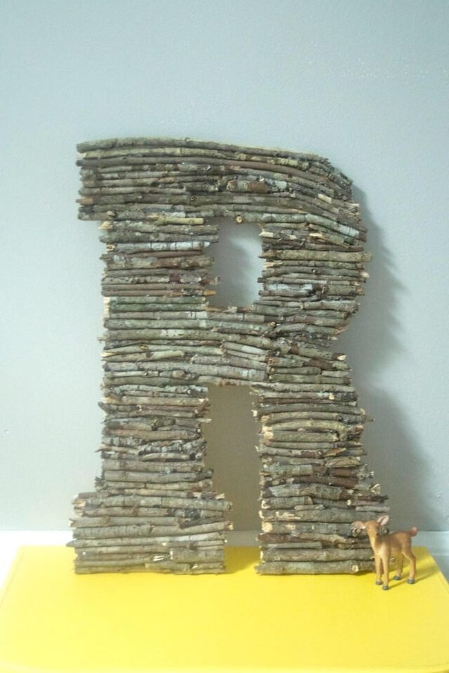 Twig Monograms Bring Outdoors In