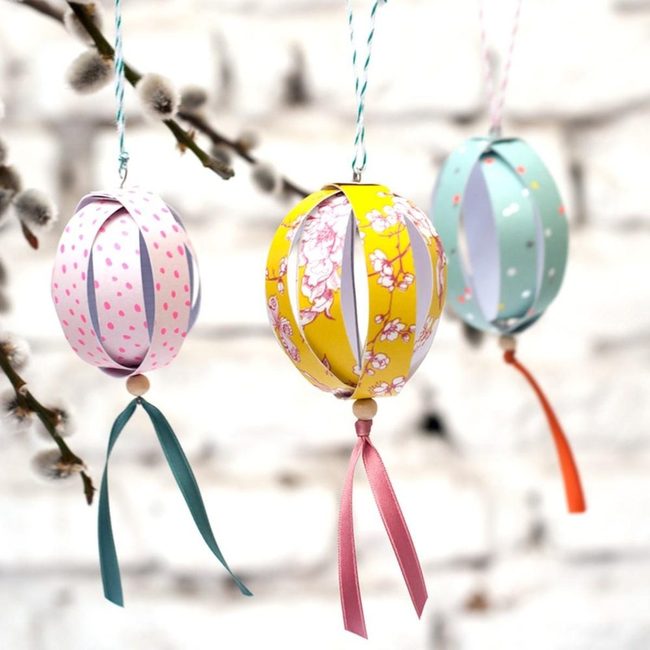 Colorful Paper Ornaments Branch