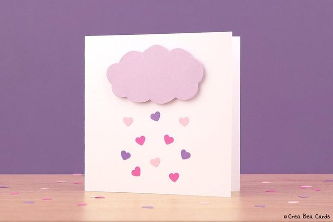 Pastel Hearts Under Purple Cloud
