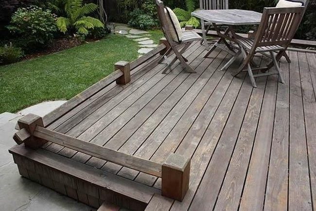 Weathered Wood Garden Deck