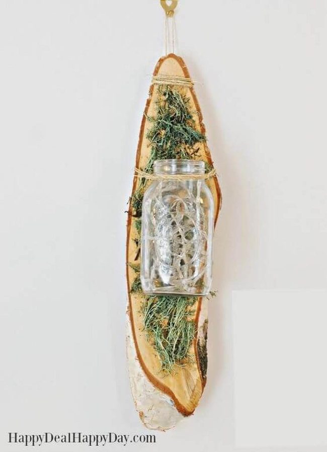 Wood Slice Herb Jar Display