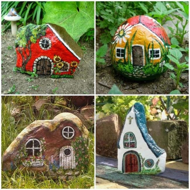 Colorful Painted Garden Rocks