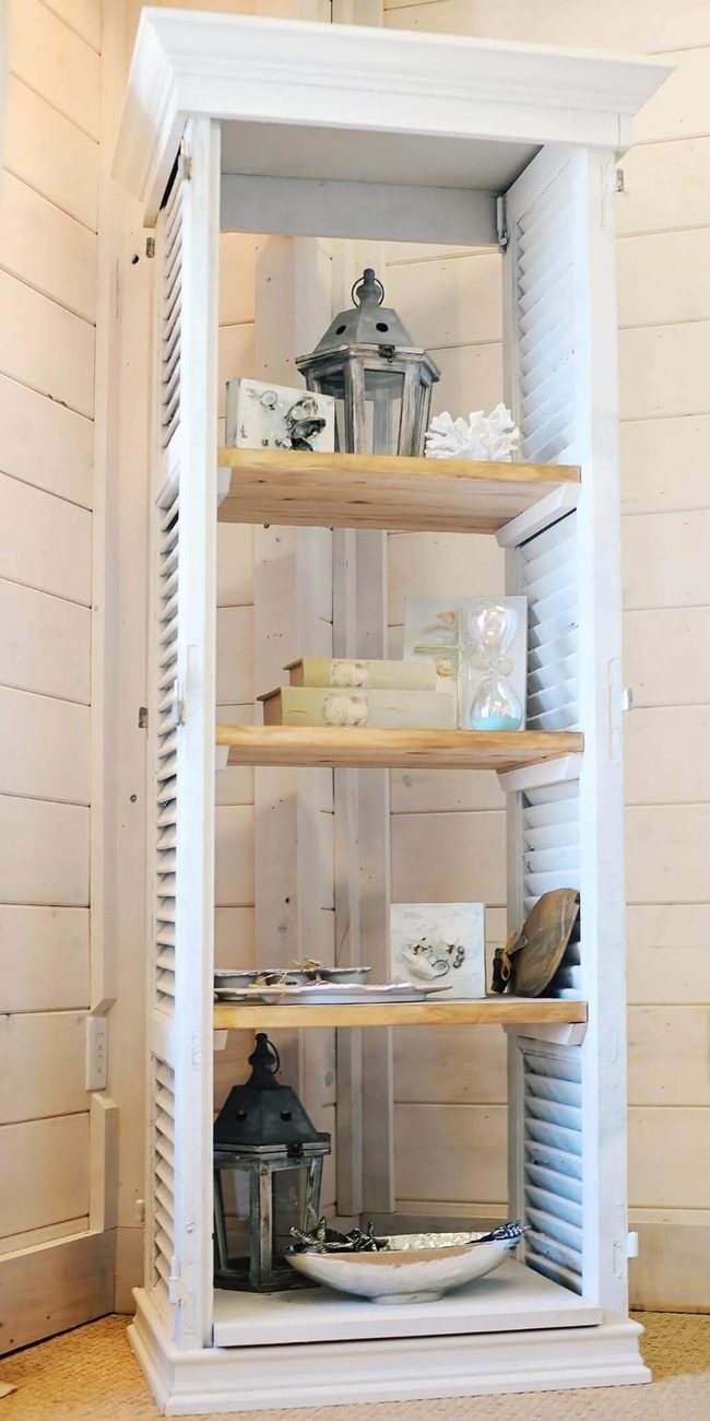 Adjustable Wood Shutter Shelves